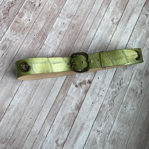 Garuglier green leather snake belt size large